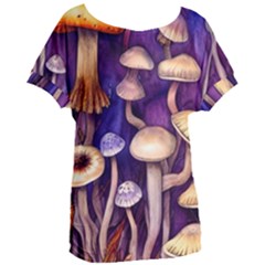 Whimsical Forest Mushroom Women s Oversized Tee by GardenOfOphir