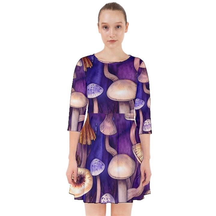 Whimsical Forest Mushroom Smock Dress