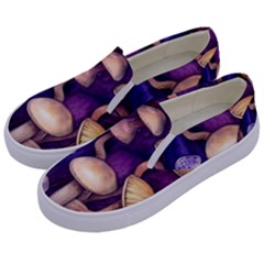 Whimsical Forest Mushroom Kids  Canvas Slip Ons by GardenOfOphir