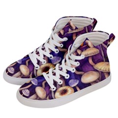 Whimsical Forest Mushroom Men s Hi-top Skate Sneakers by GardenOfOphir