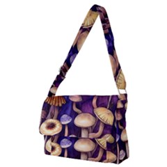 Whimsical Forest Mushroom Full Print Messenger Bag (m) by GardenOfOphir