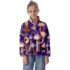 Whimsical Forest Mushroom Kids  Half Zip Hoodie