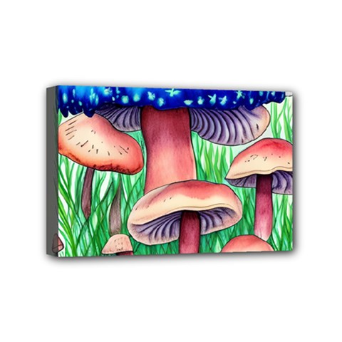 Light And Airy Mushroom Witch Artwork Mini Canvas 6  X 4  (stretched) by GardenOfOphir