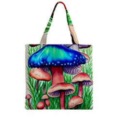 Light And Airy Mushroom Witch Artwork Zipper Grocery Tote Bag by GardenOfOphir