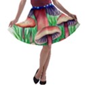 Light And Airy Mushroom Witch Artwork A-line Skater Skirt View1