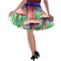 Light And Airy Mushroom Witch Artwork A-line Skater Skirt View2