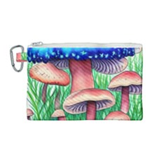 Light And Airy Mushroom Witch Artwork Canvas Cosmetic Bag (medium) by GardenOfOphir