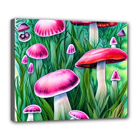 Foreboding Goblincore Mushroom Deluxe Canvas 24  X 20  (stretched) by GardenOfOphir