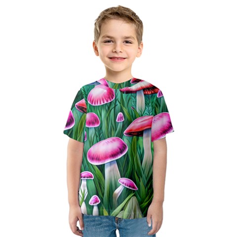 Foreboding Goblincore Mushroom Kids  Sport Mesh Tee by GardenOfOphir