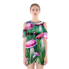 Foreboding Goblincore Mushroom Shoulder Cutout One Piece Dress by GardenOfOphir