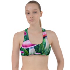 Foreboding Goblincore Mushroom Criss Cross Racerback Sports Bra by GardenOfOphir