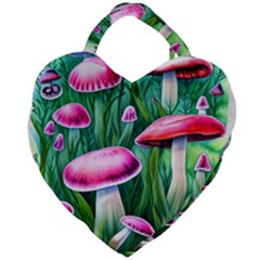 Foreboding Goblincore Mushroom Giant Heart Shaped Tote by GardenOfOphir