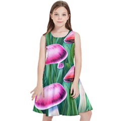 Foreboding Goblincore Mushroom Kids  Skater Dress by GardenOfOphir