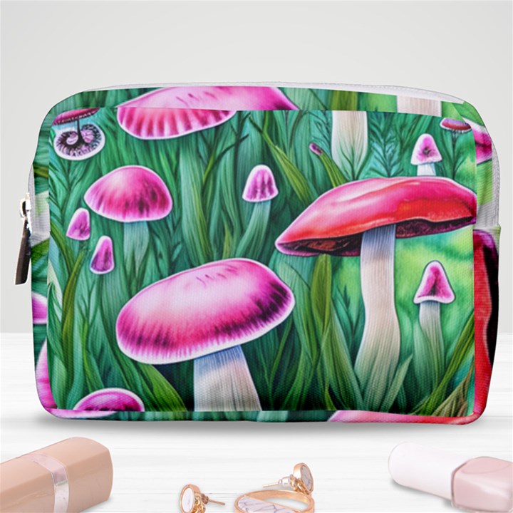 Foreboding Goblincore Mushroom Make Up Pouch (Medium)