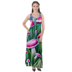 Foreboding Goblincore Mushroom Sleeveless Velour Maxi Dress by GardenOfOphir