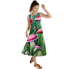 Foreboding Goblincore Mushroom Summer Maxi Dress by GardenOfOphir