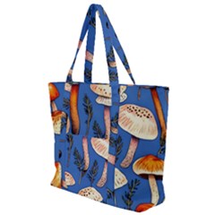 Tiny And Delicate Animal Crossing Mushrooms Zip Up Canvas Bag by GardenOfOphir