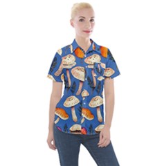 Tiny And Delicate Animal Crossing Mushrooms Women s Short Sleeve Pocket Shirt