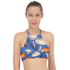 Tiny And Delicate Animal Crossing Mushrooms Racer Front Bikini Top by GardenOfOphir