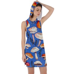 Tiny And Delicate Animal Crossing Mushrooms Racer Back Hoodie Dress by GardenOfOphir