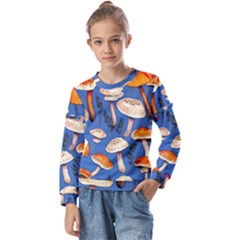 Tiny And Delicate Animal Crossing Mushrooms Kids  Long Sleeve Tee With Frill 