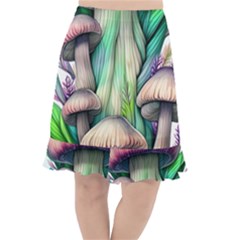 Woodsy Mushroom Fishtail Chiffon Skirt by GardenOfOphir