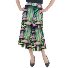 Woodsy Mushroom Midi Mermaid Skirt by GardenOfOphir