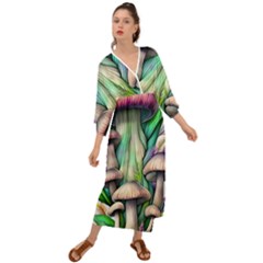 Woodsy Mushroom Grecian Style  Maxi Dress by GardenOfOphir