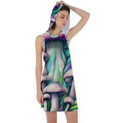 Woodsy Mushroom Racer Back Hoodie Dress by GardenOfOphir