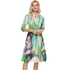 Woodsy Mushroom Classy Knee Length Dress by GardenOfOphir