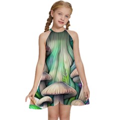 Woodsy Mushroom Kids  Halter Collar Waist Tie Chiffon Dress by GardenOfOphir