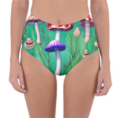 Foresty Mushroom Reversible High-waist Bikini Bottoms by GardenOfOphir