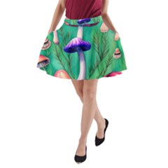 Foresty Mushroom A-line Pocket Skirt by GardenOfOphir