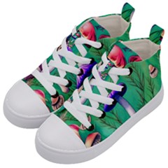 Foresty Mushroom Kids  Mid-top Canvas Sneakers by GardenOfOphir