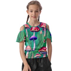 Foresty Mushroom Kids  Butterfly Cutout Tee by GardenOfOphir