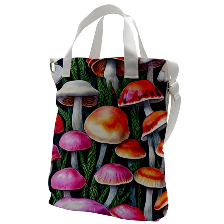 Goblincore Mushroom Canvas Messenger Bag