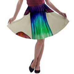 Tiny Mushroom A-line Skater Skirt by GardenOfOphir