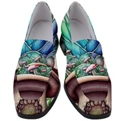 Mushrooms Nature s Little Wonders Women s Chunky Heel Loafers by GardenOfOphir