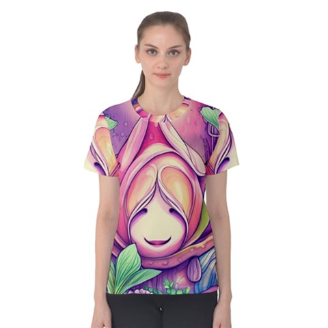 Forest Mushroom Women s Cotton Tee by GardenOfOphir