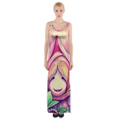 Forest Mushroom Thigh Split Maxi Dress by GardenOfOphir