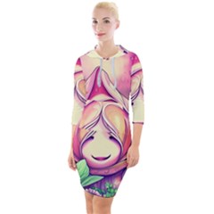 Forest Mushroom Quarter Sleeve Hood Bodycon Dress by GardenOfOphir