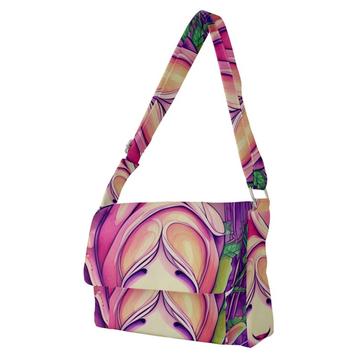 Forest Mushroom Full Print Messenger Bag (M)