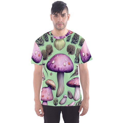 Witchy Forest Mushroom Men s Sport Mesh Tee by GardenOfOphir