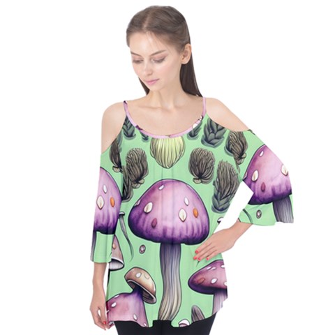 Witchy Forest Mushroom Flutter Tees by GardenOfOphir