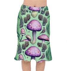 Witchy Forest Mushroom Short Mermaid Skirt by GardenOfOphir