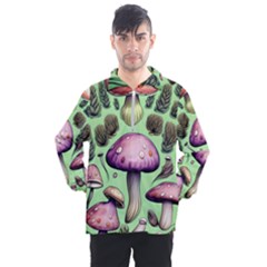 Witchy Forest Mushroom Men s Half Zip Pullover by GardenOfOphir