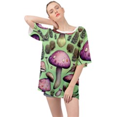 Witchy Forest Mushroom Oversized Chiffon Top by GardenOfOphir