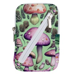 Witchy Forest Mushroom Belt Pouch Bag (large) by GardenOfOphir