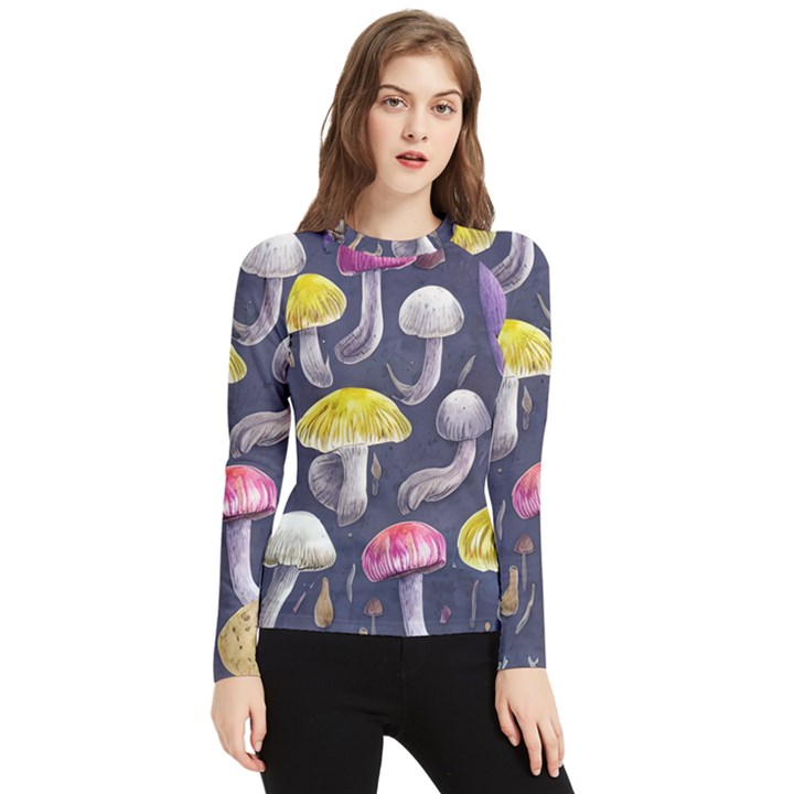 Fantasy Woodland Mushroom Women s Long Sleeve Rash Guard