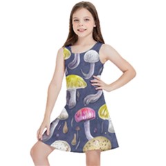 Fantasy Woodland Mushroom Kids  Lightweight Sleeveless Dress by GardenOfOphir